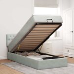 vidaXL Cadre de lit ottoman et matelas gris clair 100x200 cm velours