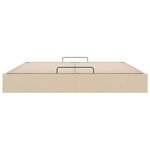 VidaXL Cadre de lit ottoman sans matelas crème 200x200 cm tissu