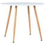 vidaXL Table de salle à manger Blanc et chêne 90x73 5 cm MDF