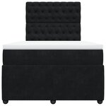 vidaXL Sommier à lattes de lit avec matelas noir 120x190 cm velours