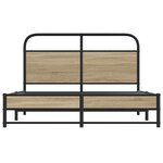 vidaXL Cadre de lit sans matelas 120x200 cm chêne fumé bois ingénierie