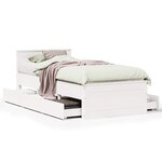 vidaXL Cadre de lit sans matelas avec tête de lit 75x190 cm pin massif
