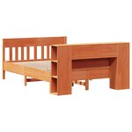vidaXL Lit bibliothèque sans matelas cire marron 140x200 cm pin massif