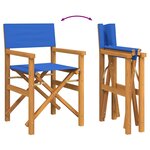 vidaXL Chaise de metteur en scène pliante bleu bois teck massif
