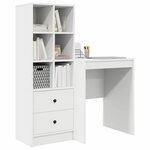 vidaXL Bureau avec rangement avec tiroir 2 Pièces Blanc Bois d'ingénierie
