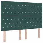 vidaXL Lit à ressorts avec matelas Vert foncé 140 x 190 cm tissu