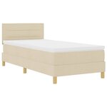 vidaXL Lit à ressorts avec matelas Crème 100 x 200 cm tissu
