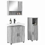vidaXL Ensemble de mobilier de salle de bain 3 Pièces Gris Sonoma