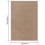 vidaXL Tapis à poils courts 160x230 cm Marron