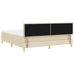 vidaXL Lit à ressorts avec matelas Crème 180 x 200 cm tissu
