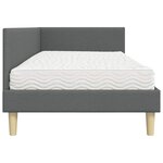 vidaXL Cadre de lit d'angle avec matelas 2 pc Gris foncé 100 x 200 cm