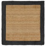 vidaXL Tapis de surface Gris foncé 120 x 120 cm Jute