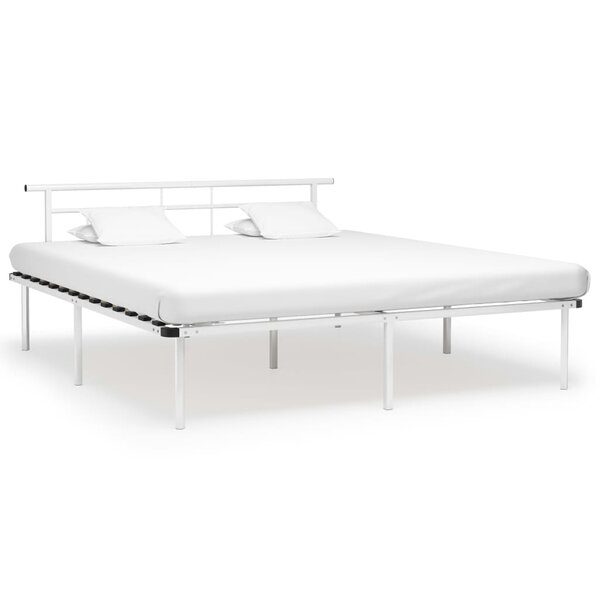 vidaXL Cadre de lit sans matelas blanc métal 200x200 cm