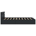 vidaXL Cadre de lit à rangement hydraulique sans matelas avec LED noir