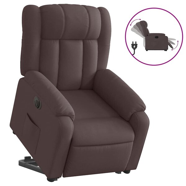 vidaXL Fauteuil inclinable électrique marron foncé tissu