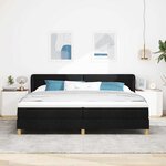vidaXL Lit Box Spring avec Matelas - Noir  200x200 cm Tissu