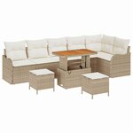 vidaXL Ensemble de canapé de jardin avec coussin 9 Pièces Beige et crème