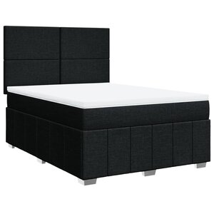 vidaXL Sommier à lattes de lit avec matelas Noir 140x190 cm Tissu