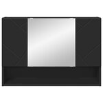 vidaXL Armoire Miroir Noir 80 x 17 x 55 cm Bois d'ingénierie