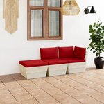 Vidaxl salon de jardin palette 3 pièces avec coussins épicéa imprégné