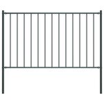 vidaXL Panneau clôture et poteaux acier enduit de poudre anthracite