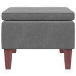 vidaXL Tabouret avec pieds en bois Gris foncé Velours