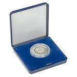 Écrin monnaie avec plateau velours bleu pour pièces de 18 à 50 mm. Diamètre intérieur - 36 mm