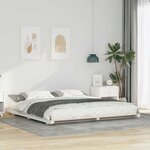 vidaXL Cadre de lit surélevé Blanc 200 x 200 cm Bois massif en pin
