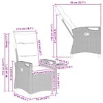 vidaXL Chaises de jardin inclinables Noir 56 x 60 x 112 cm