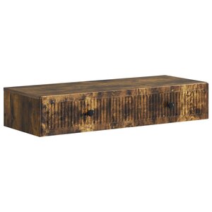 vidaXL Table d'appoint murale Chêne fumé 87 5 x 34 5 x 17 cm