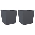vidaXL Jardinières 2 Pièces anthracite 50x50x50 cm acier