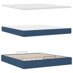 VidaXL Cadre de lit ottoman avec matelas bleu 180x200 cm tissu