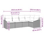 vidaXL Ensemble de canapé de jardin 5 Pièces Gris et bleu marine