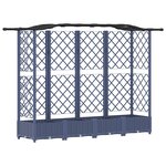 vidaXL Lit Élevé avec Treillis et Toit Gris 203 5 x 40 x 125 cm PP