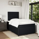vidaXL Sommier à lattes de lit avec matelas Noir 120x200 cm Velours