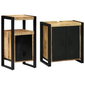 vidaXL Ensemble de mobilier de salle de bain avec étagère avec stockage avec porte 2 Pièces