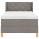vidaXL Lit à Ressorts avec matelas Taupe 90 x 200 cm tissu