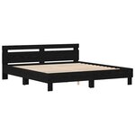 vidaXL Cadre de lit avec LED Chêne noir 200 x 200 cm Bois d'ingénierie
