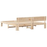 vidaXL Cadre de lit avec tête de lit Naturel 180 x 200 cm Pin massif