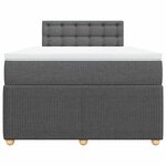 vidaXL Sommier à lattes de lit avec matelas Gris foncé 120x200cm Tissu