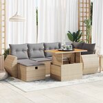 vidaXL Salon de jardin avec coussins 8 Pièces beige résine tressée acacia
