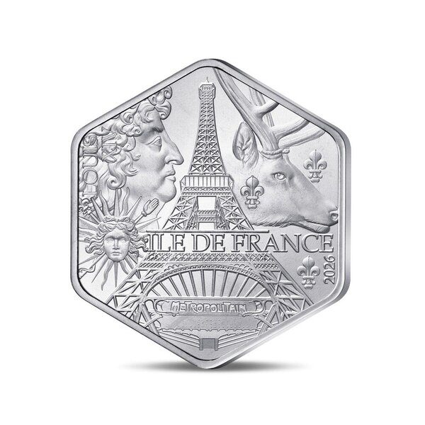 Collection des régions - Île de France  Monnaie de 10€ Argent hexagonale