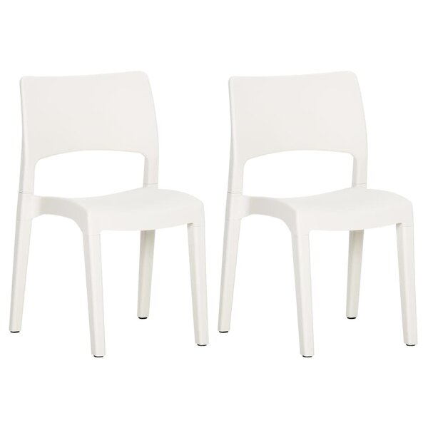 vidaXL Chaises de jardin lot de 2 Blanc Polypropylène