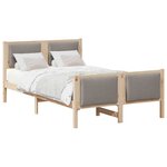 vidaXL Cadre de lit avec tête de lit Taupe 120 x 200 cm tissu