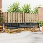 vidaXL Ensemble de canapés d'extérieur 6 Pièces Blanc et anthracite