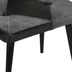 vidaXL Fauteuil avec repose-pieds Noir Cuir véritable et toile