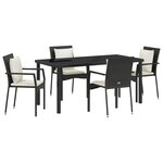 vidaXL Ensemble de salle à manger pour jardin 5 Pièces Noir Poly rotin