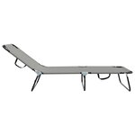 vidaXL Chaise longue pliante 1-personne Gris 56 x 189 x 87 cm tissu
