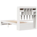 vidaXL Lit bibliothèque sans matelas blanc 75x190cm bois de pin massif