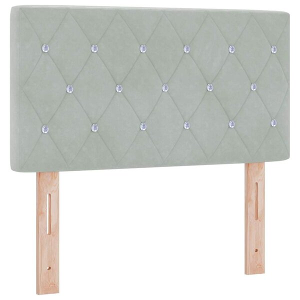 vidaXL Tête de lit LED avec bandes LED Gris clair 80 cm Velours